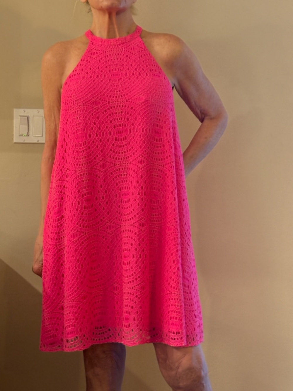 Lilly Pulitzer Hot Pink Crochet Halter Sundress - Picture 6 of 16